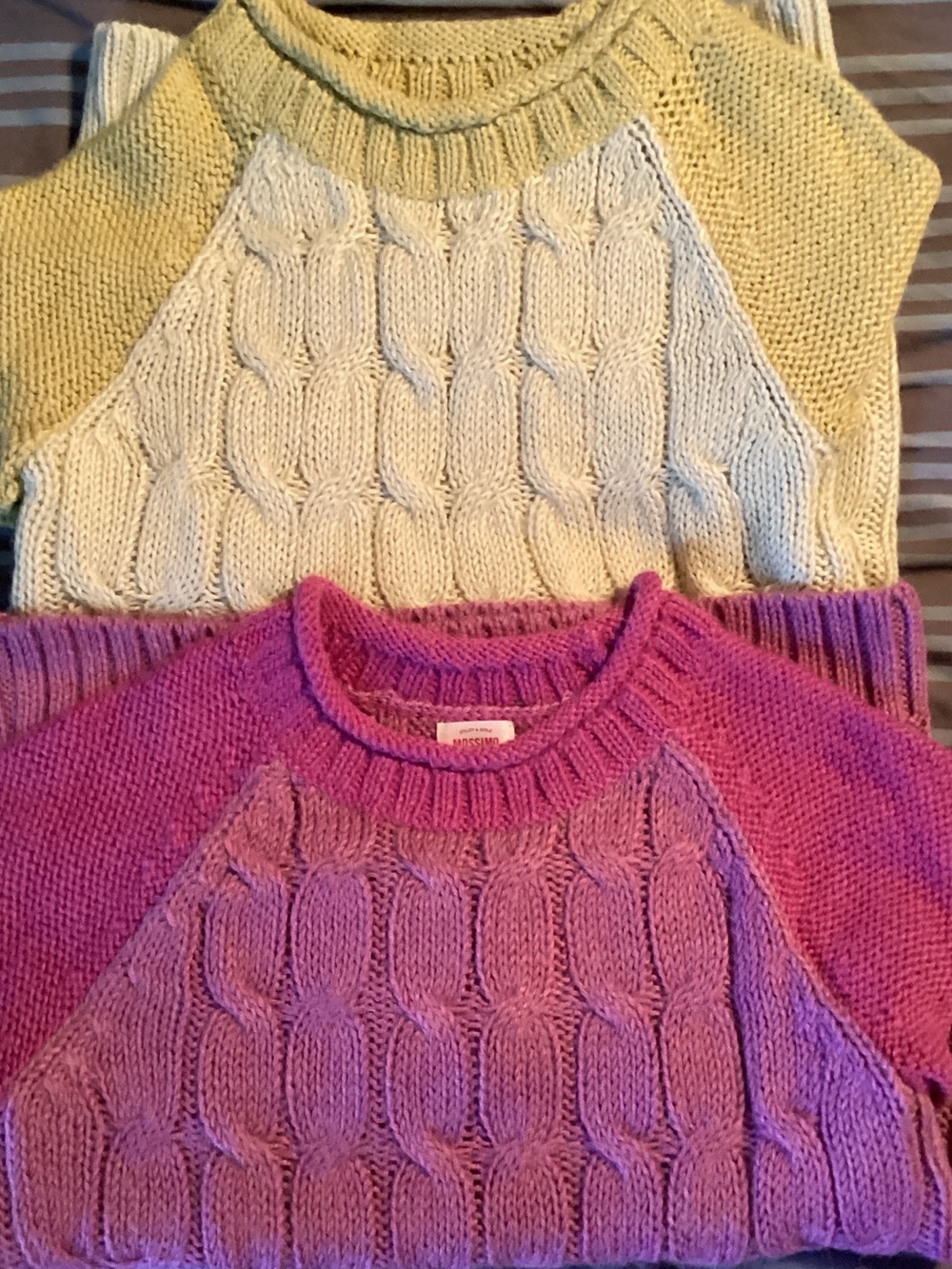 Bundle of Mossimo 3/4 Sleeve Cable Knit Crew Sweaters Size S